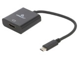 Adaptor HDMI 2.0 USB-C la HDMI 0,15m Negru