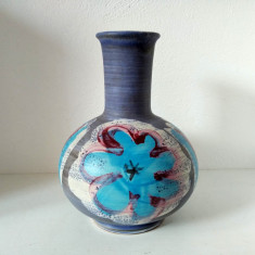 Vaza ceramica gresie B.Welsh Pacific N. W. Stoneware 1972, Retro Modern