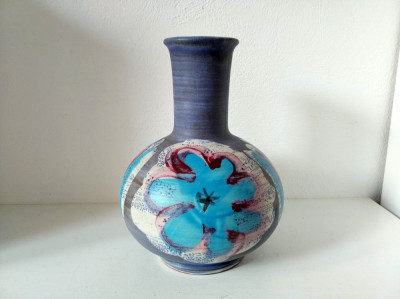 Vaza ceramica gresie B.Welsh Pacific N. W. Stoneware 1972, Retro Modern foto