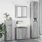 Cumpara ieftin Set de mobilier pentru baie 4 buc. Gri Sonoma