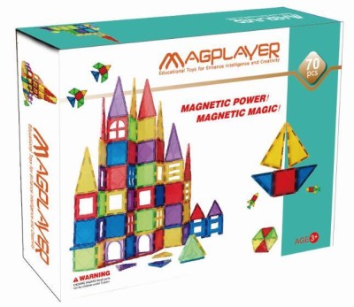 Set de constructie magnetic - 70 piese PlayLearn Toys foto