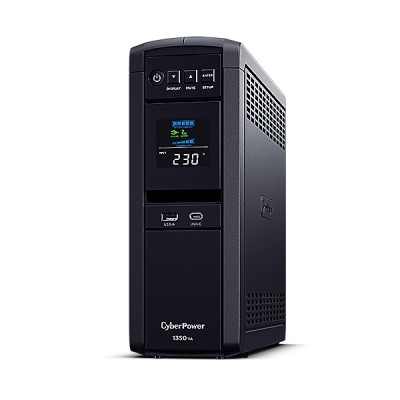 UPS CYBER POWER Line Int. cu Sinusoida Pura,tower,1350VA/ 780W AVR,6xShucko,LCD,2x 12V/7Ah,Backup 2-9min,incarc.8h,USB,RS232,RJ45,GreenP,seria CP &amp;quot;CP1 foto