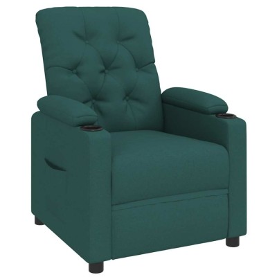 Gossi fotoliu rabatabil, verde inchis, material textil foto