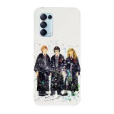 Husa compatibila cu Oppo A54 5G, Viceversa, model Golden Trio Harry Potter, Silicon, TPU, Transparent, Carcasa