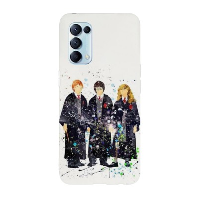 Husa compatibila cu Oppo A74 5G, Viceversa, model Golden Trio Harry Potter, Silicon, TPU foto