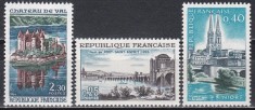 Franta 1966 - Cladiri istorice, 3 Serii, MNH