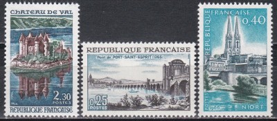 Franta 1966 - Cladiri istorice, 3 Serii, MNH foto