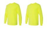 Cumpara ieftin Set 2 tricouri cu maneca lunga Gildan, bumbac, verde neon, XL - OUTLET