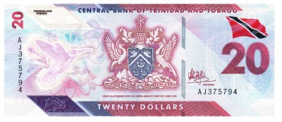 Trinidad &amp;amp; Tobago 20 Dolari 2020 Polimer Seria 375794 foto