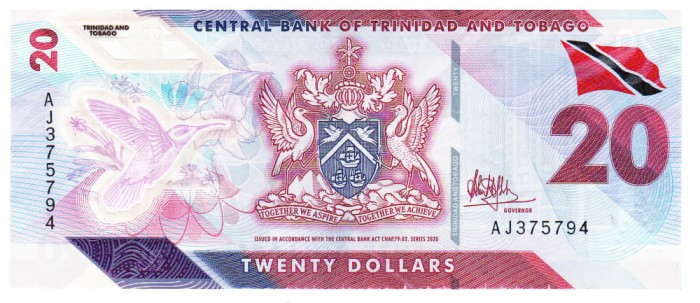 Trinidad &amp; Tobago 20 Dolari 2020 Polimer Seria 375794