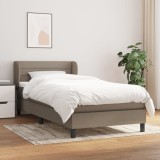Gossi pat box spring cu saltea, gri taupe, 100x200 cm, textil