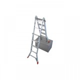 Scara telescopica articulata din aluminiu, Krause, Monto &quot;Telematic&quot;, 6.05m inaltime lucru, 4x5 trepte