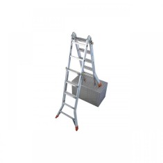 Scara telescopica articulata din aluminiu, Krause, Monto &quot;Telematic&quot;, 6.05m inaltime lucru, 4x5 trepte