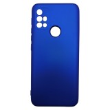 Husa din silicon, silk touch si catifea pentru Motorola G30, Albastru inchis