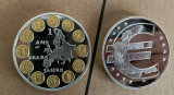 medalie 10 ani Uniunea Europeana placata argint - aur 39 mm