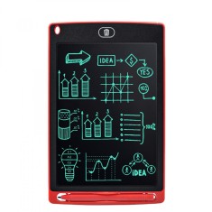 Tableta grafica de desenat pentru copii de 8.5 inch diagonala, cu buton de stergere si creion - Rosu