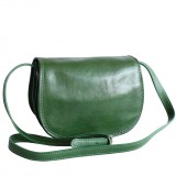 Geanta casual de umar, din piele naturala, verde, GD103V, Geanta stil postas