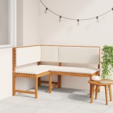 vidaXL Bancă colțar de grădină cu perne 140x100x91cm lemn masiv acacia