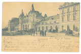 3898 - TIMISOARA, Railway Station, Romania - old postcard - used - 1907, Circulata, Printata