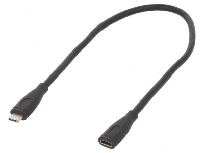Cablu USB 3.2 USB-C la USB-C 0.3m Negru foto