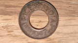 India Britanica -moneda de colectie- 1 pice 1947 - moneda deosebita din bronz, Asia