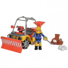 Atv Simba Fireman Sam, Sam Mercury Snow Quad Cu Lama De Zapada, Figurina Sam Si Accesorii foto