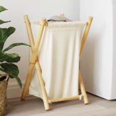 vidaXL Coș de rufe, alb crem, 41,5x36x63,5 cm, bambus 368034