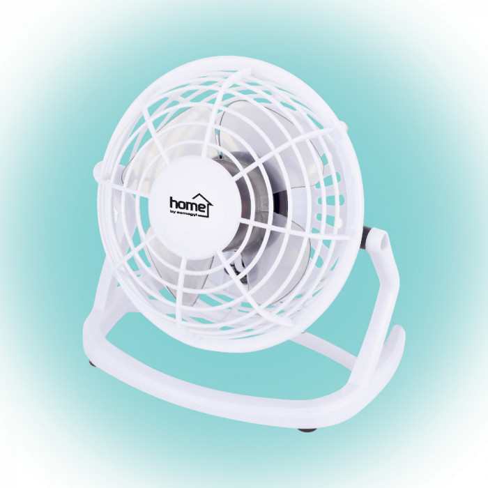 Ventilator de Birou cu incarcare USB 4 palete alb Home