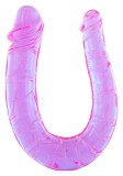 Cumpara ieftin Dildo Dublu Mini Curb, Lila, 19 cm