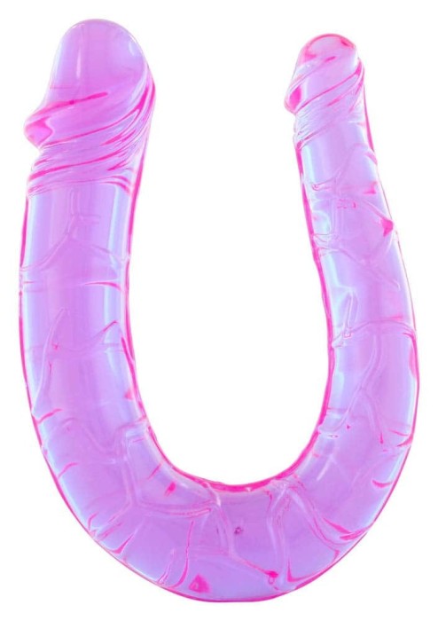 Dildo Dublu Mini Curb, Lila, 19 cm