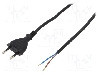 Cablu alimentare AC, 5m, 2 fire, culoare negru, cabluri, CEE 7/16 (C) mufa, PLASTROL - W-97150