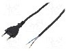 Cablu alimentare AC, 5m, 2 fire, culoare negru, cabluri, CEE 7/16 (C) mufa, PLASTROL - W-97150