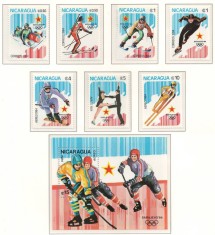 Nicaragua 1984 Mi 2472/78 + bl 155 MNH - Jocurile Olimpice de iarna, Saraievo