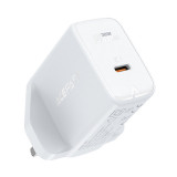 &Icirc;ncărcător De Perete Acefast GaN (priză UK) USB Tip C 30W, Furnizare De Energie, PPS, Q3 3.0, AFC, FCP Alb (A24 UK Alb) A24 WHITE