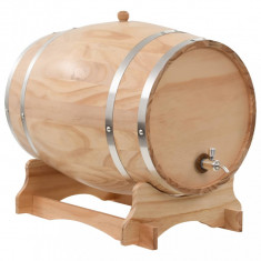 vidaXL Butoi de vin cu robinet, 35 L, lemn masiv de pin foto