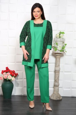 Compleu Elegant din 3 piese Serena Verde electric - 60Marimea foto