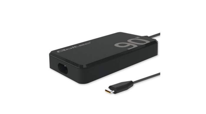 &Icirc;ncărcător de putere Qoltec 90W GaN Super Fast SLIM | PD | 5-20V | 4.5A | USB-C 3.1 | Laptop | MacBook | Smartphone | + cablu