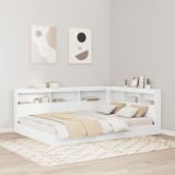 vidaXL Tăblie de depozitare cu raft cu headboard cu depozitare Alb 140 cm Lemn compozit