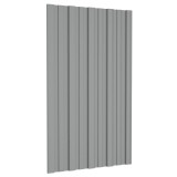 vidaXL Panou de acoperiș 12 pcs Gri 80 x 45 cm Oțel galvanizat 42047111