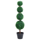 Planta artificiala cimisir cu ghiveci, verde, 90cm, forma minge GartenMobel Dekor