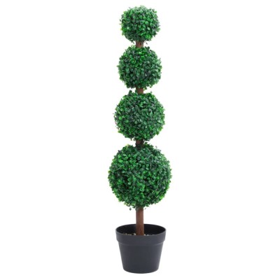vidaXL Plantă artificială cimișir cu ghiveci, verde, 90cm, formă minge foto