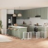 VidaXL Poartă c&acirc;ini pliabilă cu ușă 12 panouri, alb, 600 cm, lemn plop 3155592