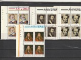 ROMANIA 1971 LP 776 ANIVERSARI I PICTORI BLOCURI DE 4 TIMBRE COLT DE COALA MNH