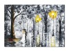 Tablou cu miri pictat manual stilizat, Casa de piatra, 70x50cm ulei pe panza