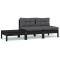 Gossi set mobilier gradina cu perne, 3 piese, negru, lemn masiv pin