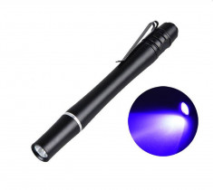 Lanterna UV LED, agatatoare metalica, aluminiu, IP54, lungime 12.7cm foto