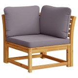 Canapea de colt cu perna de gradina, 73x73x65 cm, lemn acacia