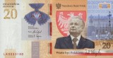 POLONIA 20 ZLOTI 2021 , P- 195a , LECH KACZYNSKI , It is Worth Being a Pole , UNC , in Folder bancar + pliant , necirculata