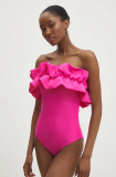 Cumpara ieftin Answear Lab costum de baie dintr-o bucată culoarea roz, cupa usor rigidizata