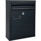 Cutie postala de exterior, pentru gard sau perete, din otel zincat, cu incuietoare, 32x8x25cm, gri inchis Household NewTrend